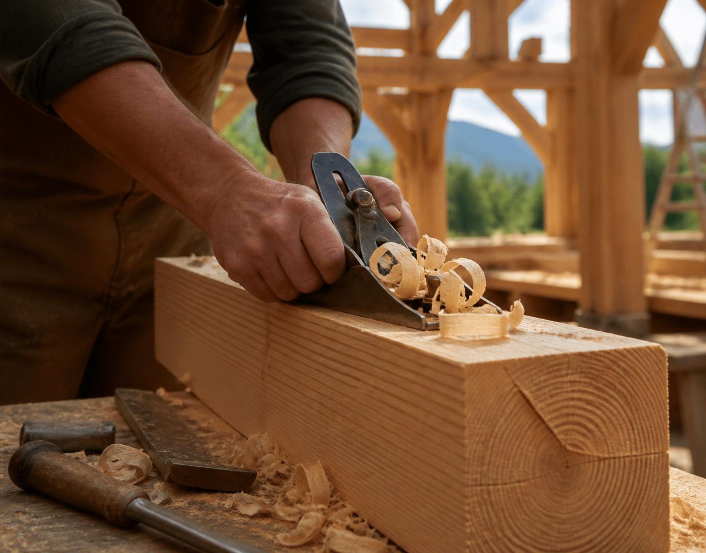 Carpenter finishing interior trim work inside a Virginia backyard ADU